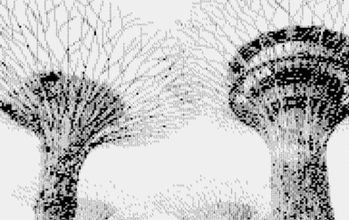 Singapore Supertrees rendered in the Fypher glyph style
